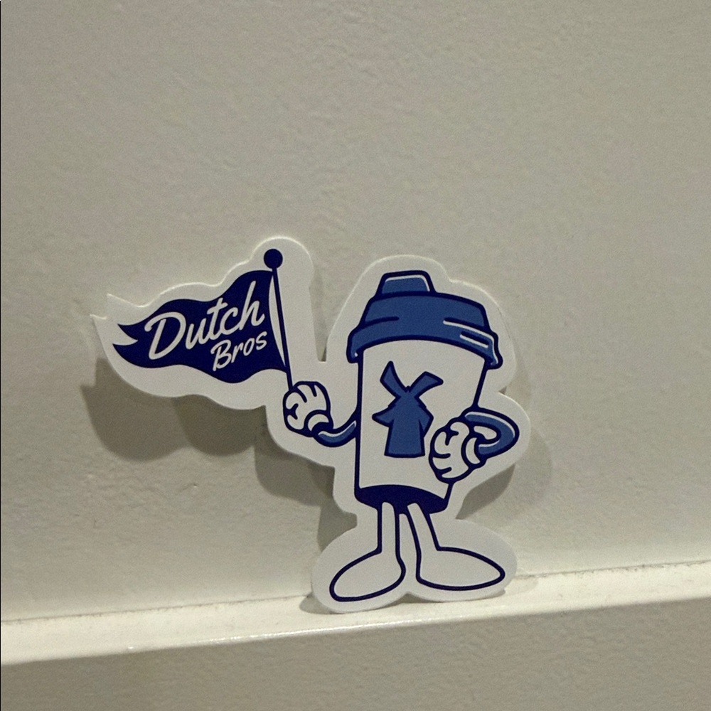Small Dutch Bros Blue Coffee Cup Character Sticker